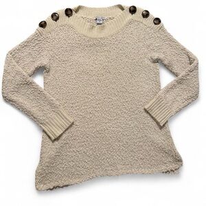 Sabrina Lauren New York Boucle Button Detail Pullover Sweater Size Small